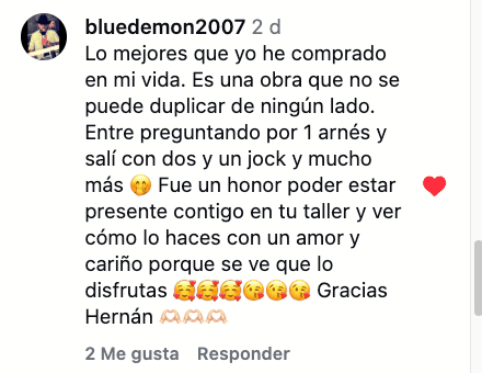 Comentario de @bluedemon2007 en Instagram